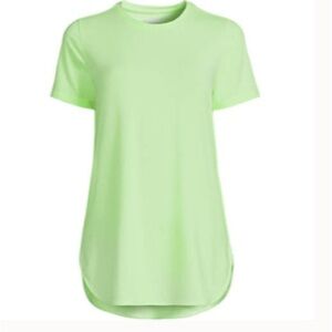 Lands End Women's Moisture Wicking UPF Sun T-Shirt Size Small Tall Lime Green